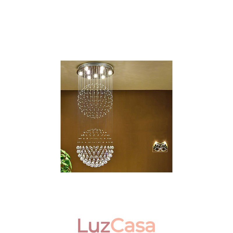 Luminária pendente de teto de cristal, lustre interno, luminárias suspensas para iluminação doméstica