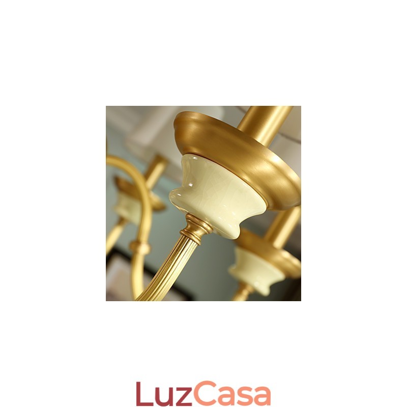 Lustre todo em cobre Lustre decorativo em jade