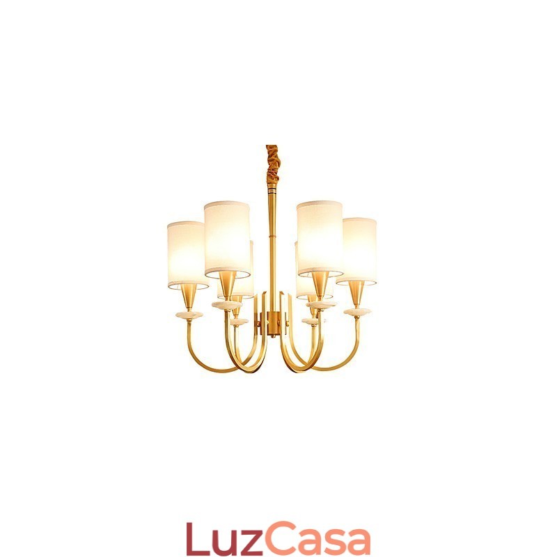 Lustre todo em cobre Lustre decorativo em jade