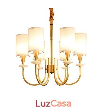Lustre todo em cobre Lustre decorativo em jade
