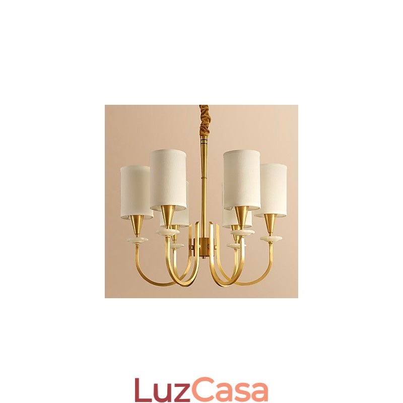 Lustre todo em cobre Lustre decorativo em jade