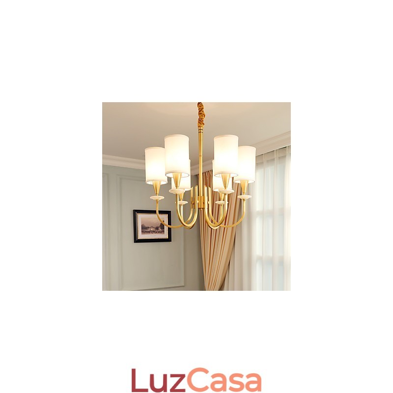Lustre todo em cobre Lustre decorativo em jade