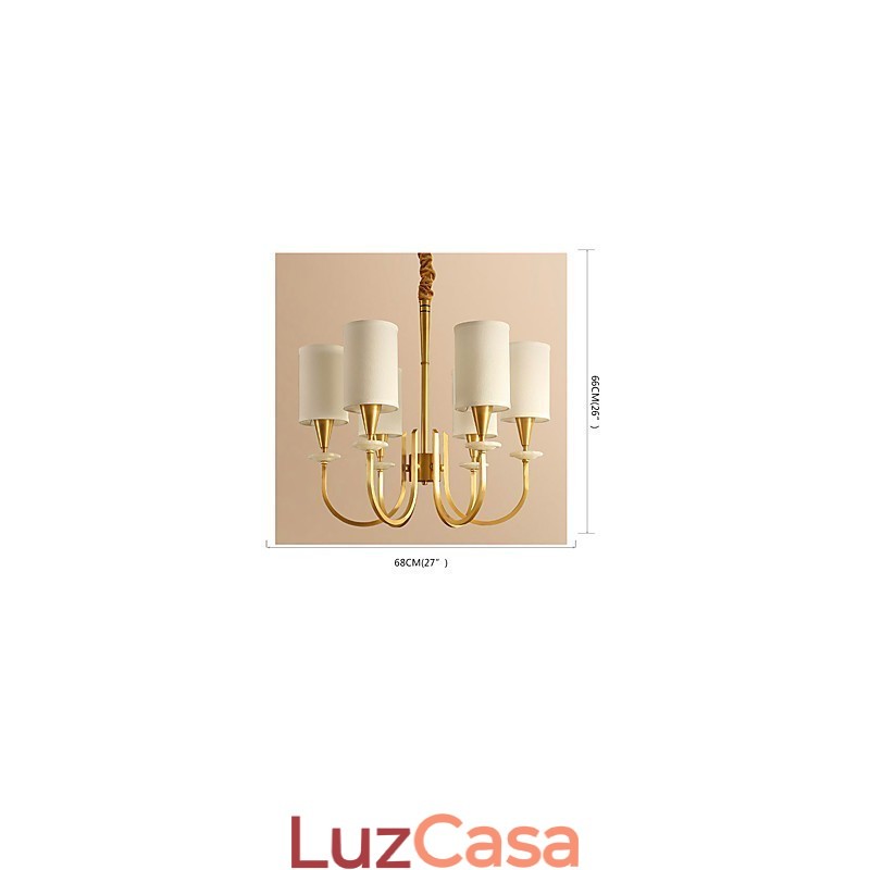 Lustre todo em cobre Lustre decorativo em jade