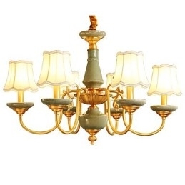 Lustre todo em cobre Lustre decorativo em jade