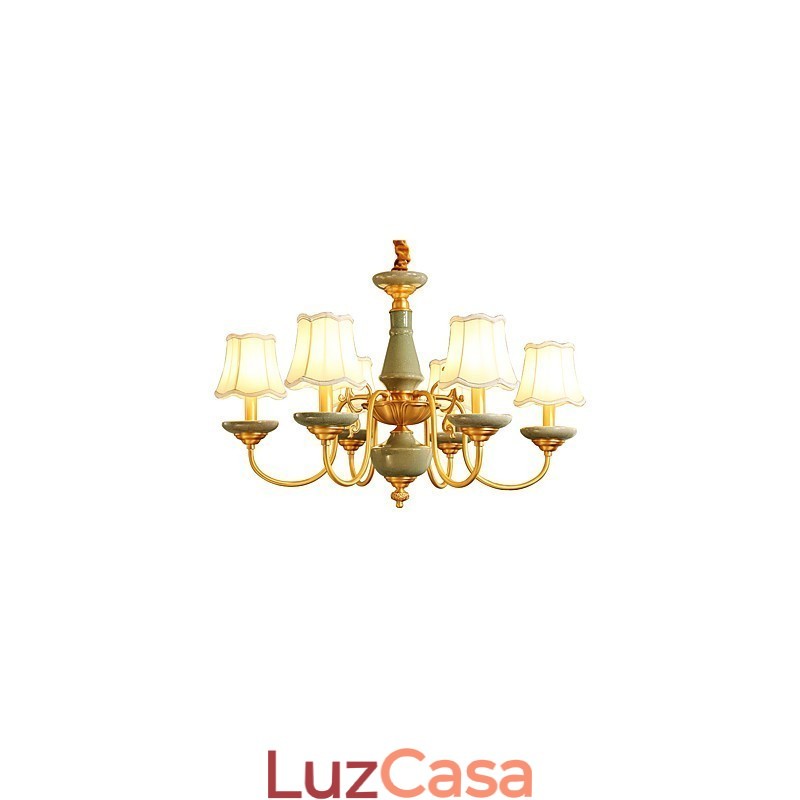 Lustre todo em cobre Lustre decorativo em jade