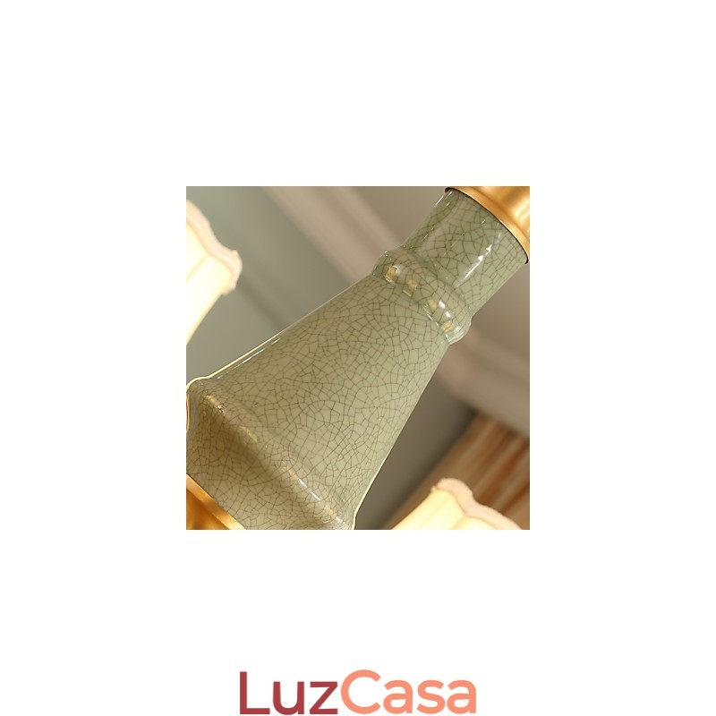 Lustre todo em cobre Lustre decorativo em jade