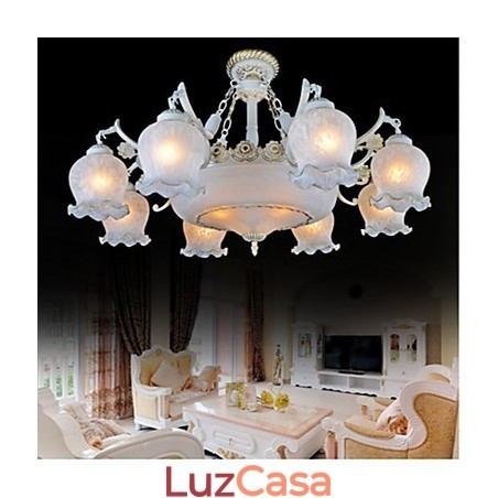 Lustre Branco Europeu Retro Clássico Lustre Branco Europeu Retro Clássico