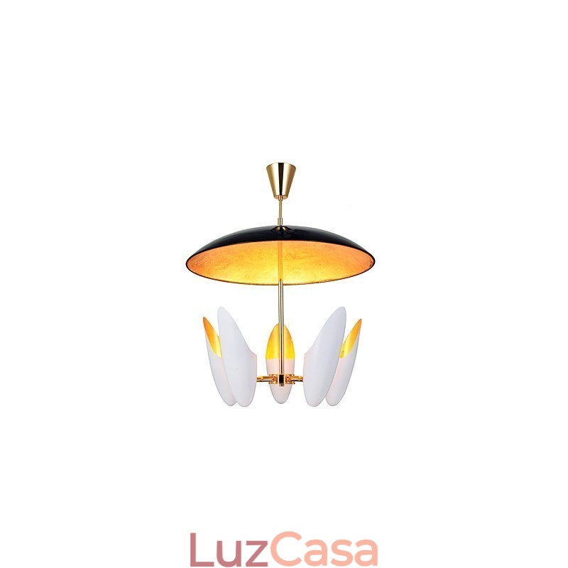Lustre de 5 luzes Brief Art Moderno Luminária pendente contemporânea
