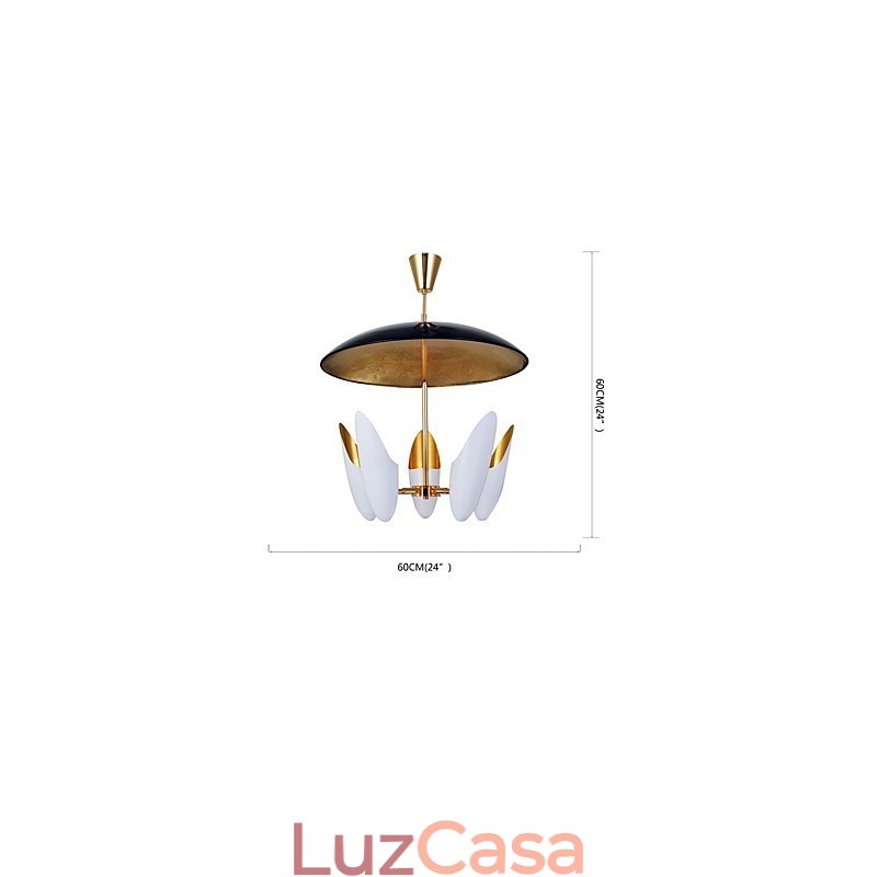 Lustre de 5 luzes Brief Art Moderno Luminária pendente contemporânea