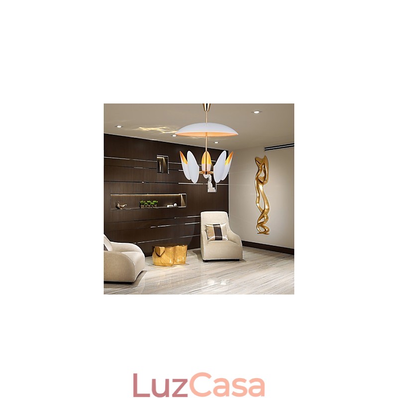 Lustre de 5 luzes Brief Art Moderno Luminária pendente contemporânea