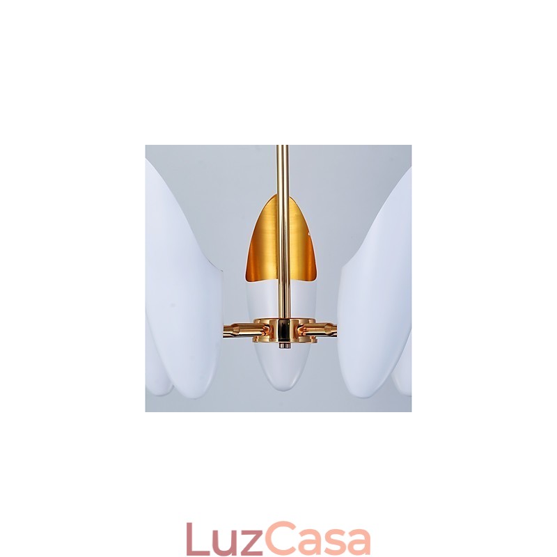 Lustre de 5 luzes Brief Art Moderno Luminária pendente contemporânea