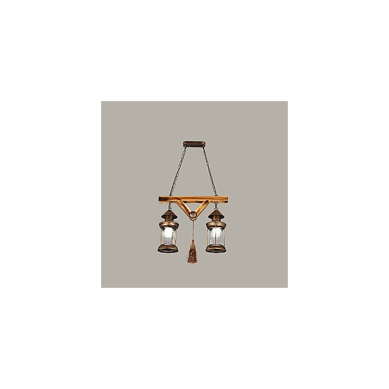 Lustre de metal rústico Lodge Globe Vintage Retro Country Painting Feature para designers de estilo Mini