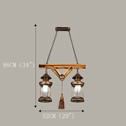 Lustre de metal rústico Lodge Globe Vintage Retro Country Painting Feature para designers de estilo Mini