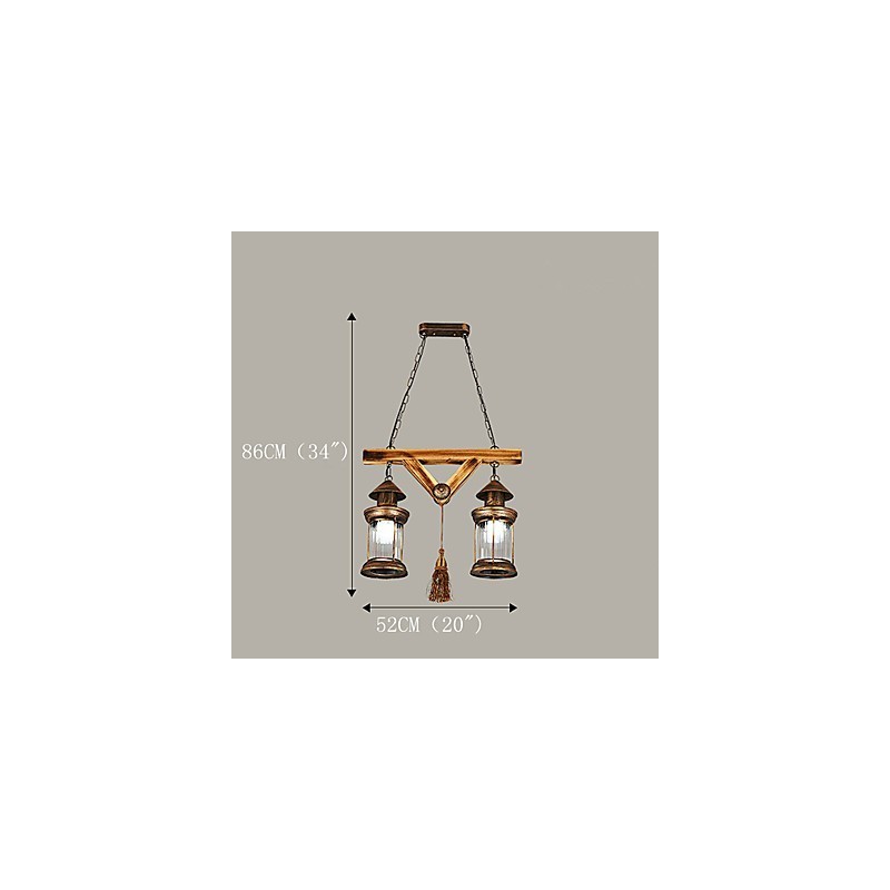 Lustre de metal rústico Lodge Globe Vintage Retro Country Painting Feature para designers de estilo Mini