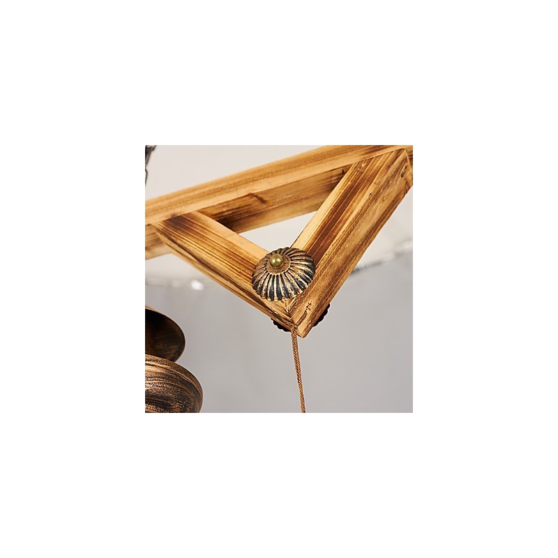 Lustre de metal rústico Lodge Globe Vintage Retro Country Painting Feature para designers de estilo Mini