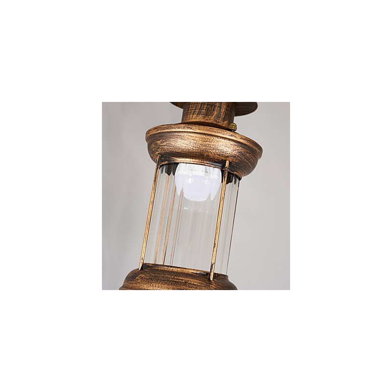 Lustre de metal rústico Lodge Globe Vintage Retro Country Painting Feature para designers de estilo Mini