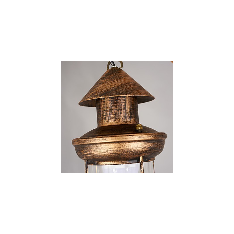 Lustre de metal rústico Lodge Globe Vintage Retro Country Painting Feature para designers de estilo Mini