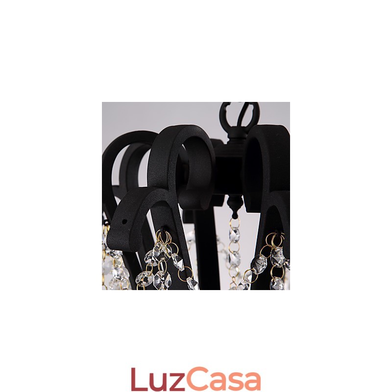 Lustre de cristal com 5 luzes, moderno, contemporâneo, tradicional, clássico, rústico, chalé, vintage, retrô, lanterna, tambor, pintura country