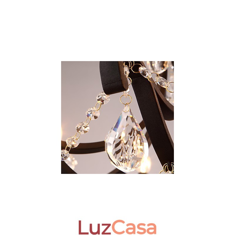 Lustre de cristal com 5 luzes, moderno, contemporâneo, tradicional, clássico, rústico, chalé, vintage, retrô, lanterna, tambor, pintura country