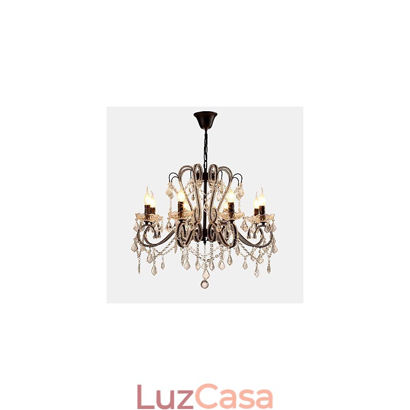 8 Luzes Lustre de Cristal Moderno Contemporâneo Tradicional Clássico Rústico Lodge Vintage Retro