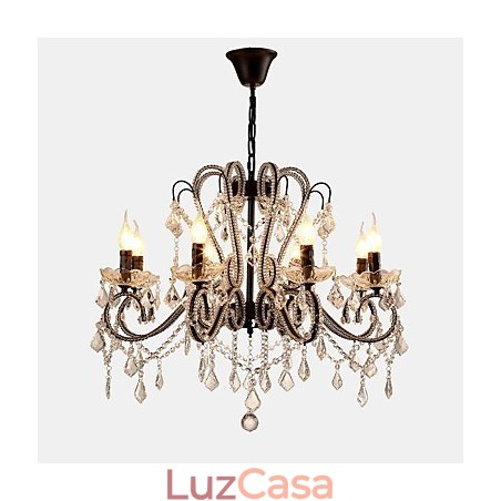 8 Luzes Lustre de Cristal Moderno Contemporâneo Tradicional Clássico Rústico Lodge Vintage Retro 8 Luzes Lustre de Cristal Moderno Contemporâneo Tradicional Clássico Rústico Lodge Vintage Retro