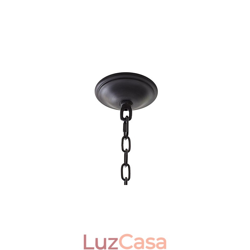 Luminária pendente de ferro estilo retrô com 8 luzes