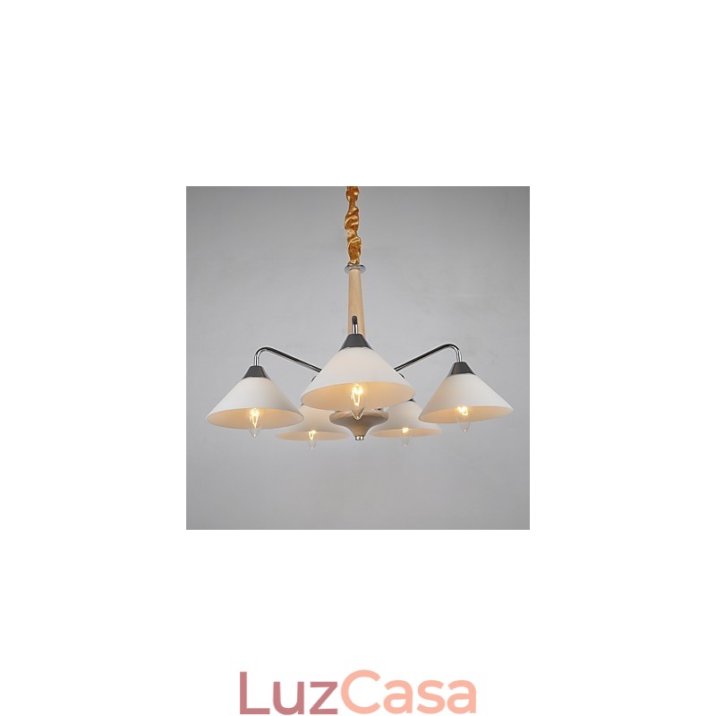 Lustre moderno contemporâneo galvanizado para lustre de bambu e madeira