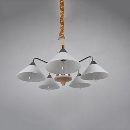 Lustre moderno contemporâneo galvanizado para lustre de bambu e madeira