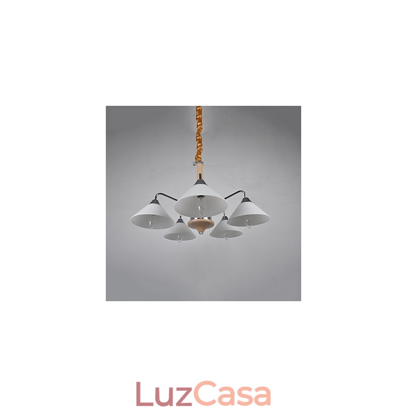 Lustre moderno contemporâneo galvanizado para lustre de bambu e madeira
