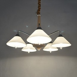 Lustre moderno contemporâneo galvanizado para lustre de bambu e madeira