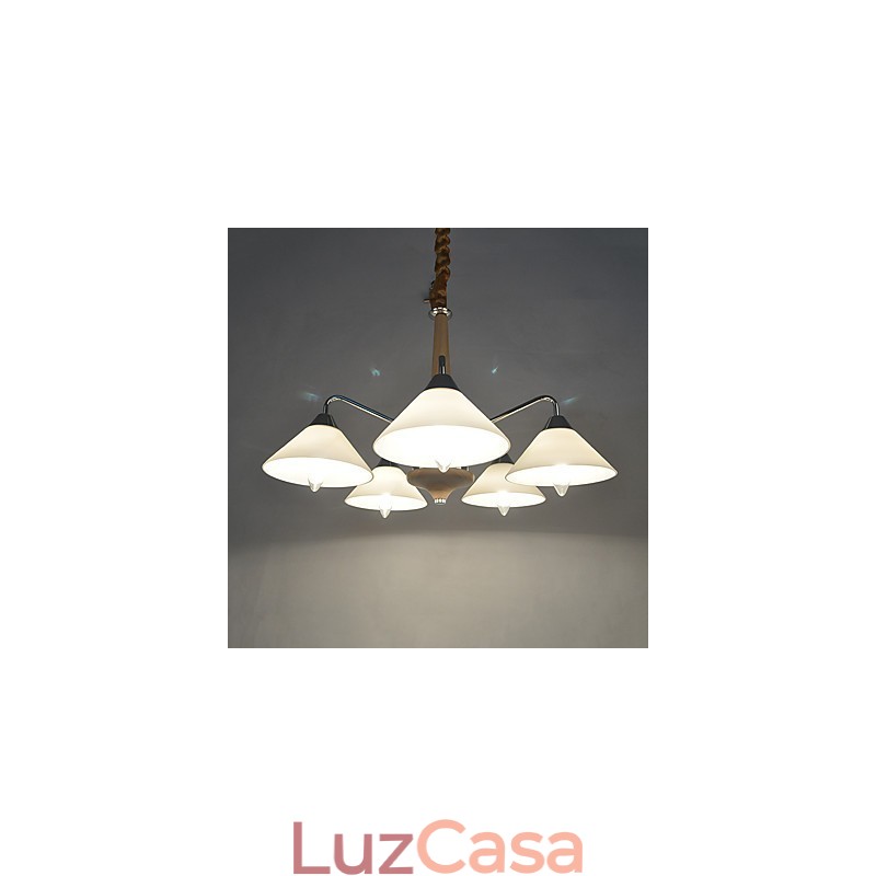 Lustre moderno contemporâneo galvanizado para lustre de bambu e madeira