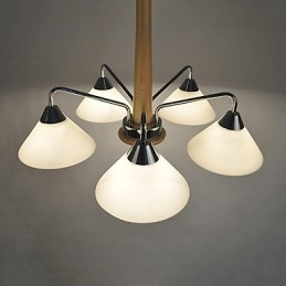 Lustre moderno contemporâneo galvanizado para lustre de bambu e madeira