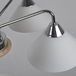 Lustre moderno contemporâneo galvanizado para lustre de bambu e madeira