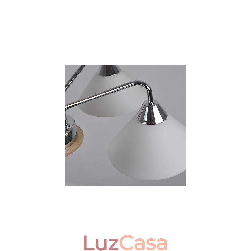 Lustre moderno contemporâneo galvanizado para lustre de bambu e madeira