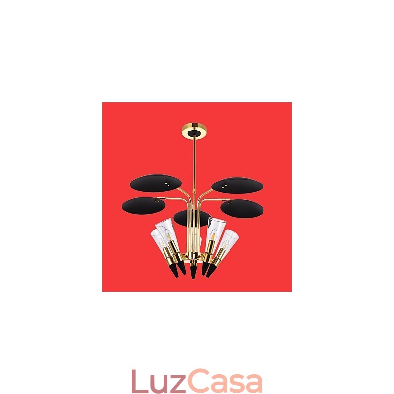 Lustre de arte personalizado com direção ajustável Lustre de lâmpada