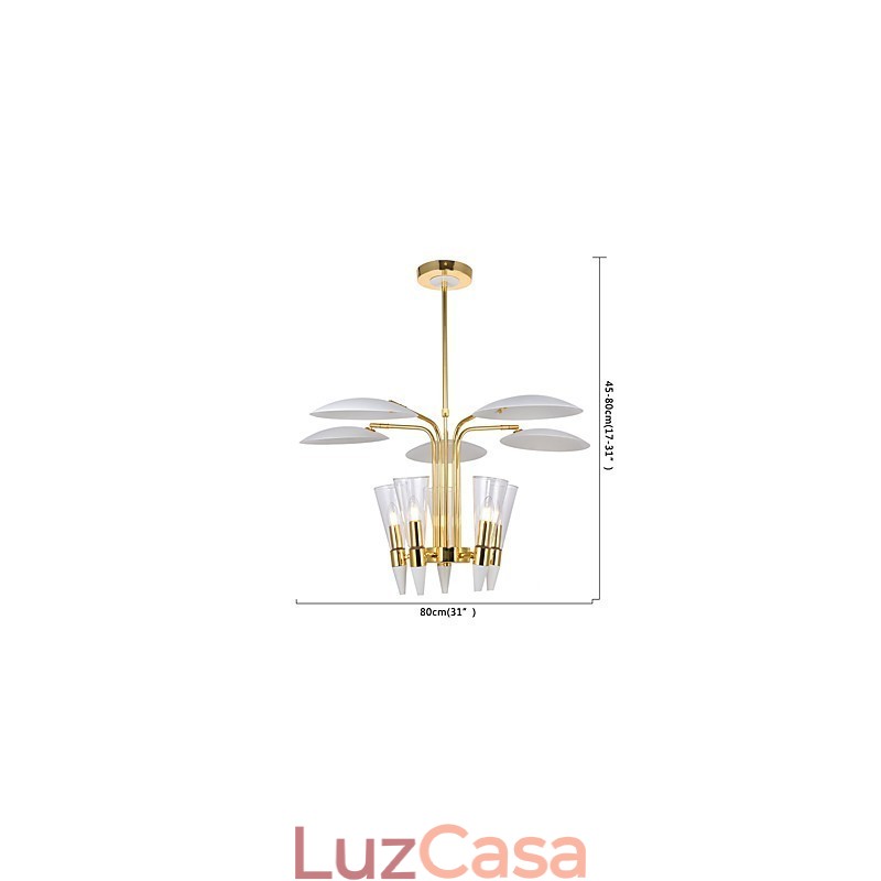 Lustre de arte personalizado com direção ajustável Lustre de lâmpada