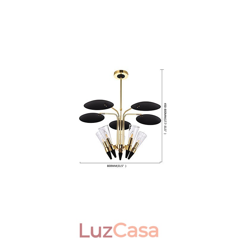 Lustre de arte personalizado com direção ajustável Lustre de lâmpada