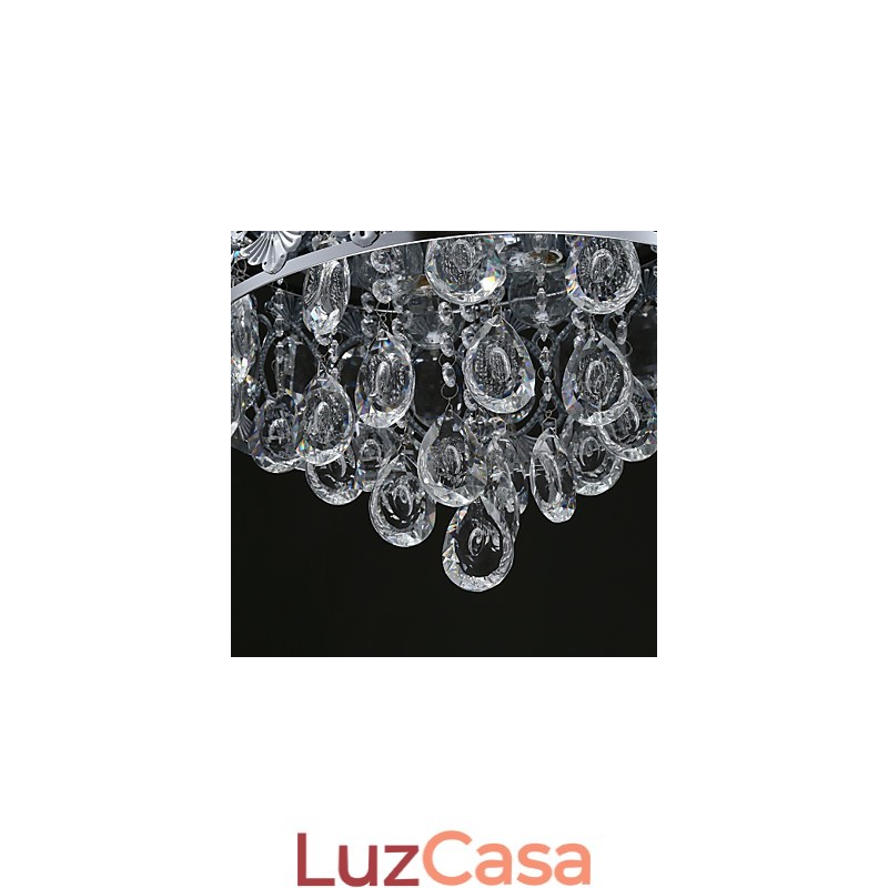 Elegante lustre de cristal transparente moderno com 4 luzes