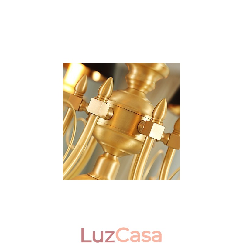 Lustre Tradicional Clássico Country Latão Recurso para Mini Estilo Metal 3 Lâmpadas