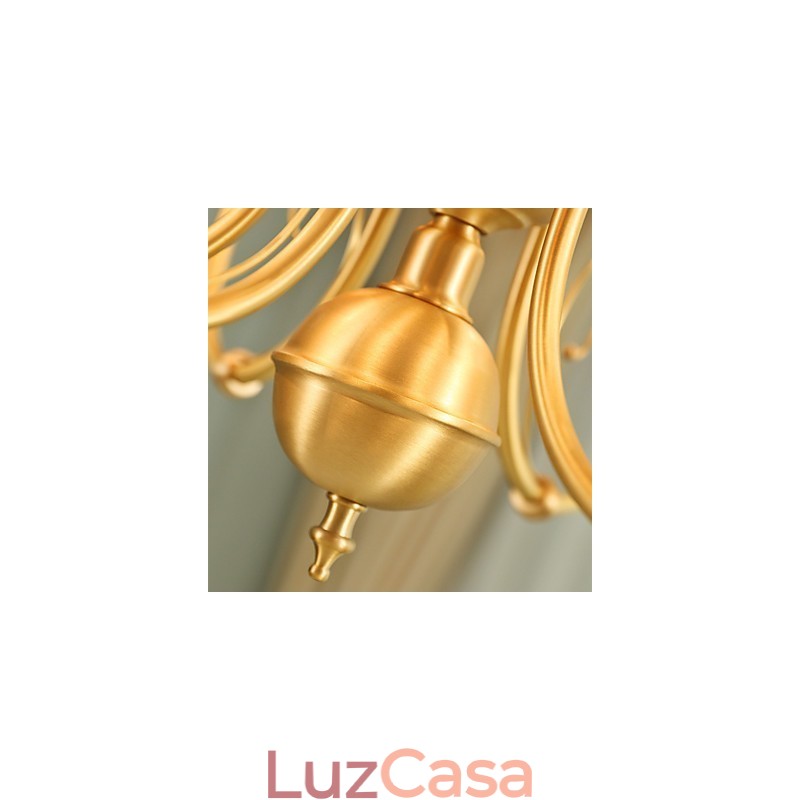 Lustre Tradicional Clássico Country Latão Recurso para Mini Estilo Metal 3 Lâmpadas