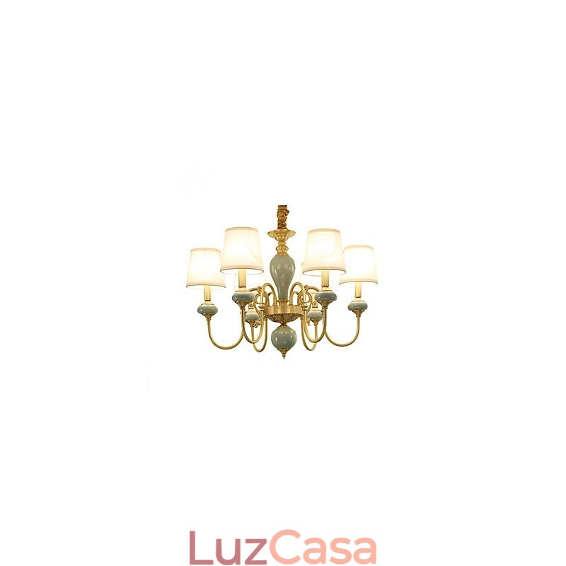 Lustre Tradicional Clássico Country Latão Recurso para Mini Estilo Metal 6 Lâmpadas