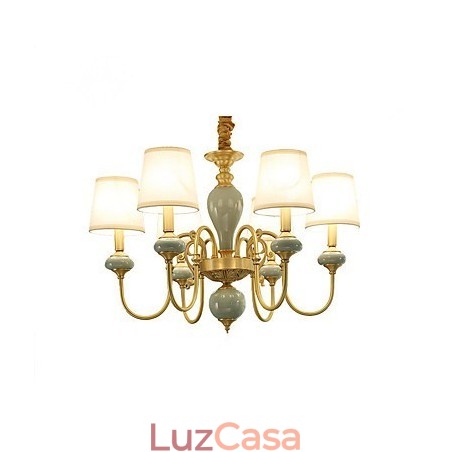 Lustre Tradicional Clássico Country Latão Recurso para Mini Estilo Metal 6 Lâmpadas Lustre Tradicional Clássico Country Latão Recurso para Mini Estilo Metal 6 Lâmpadas