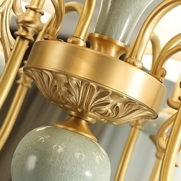 Lustre Tradicional Clássico Country Latão Recurso para Mini Estilo Metal 6 Lâmpadas