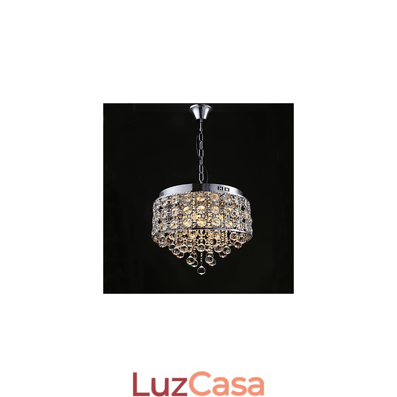 Lustre de cristal transparente K9 com 4 luzes Sunflower