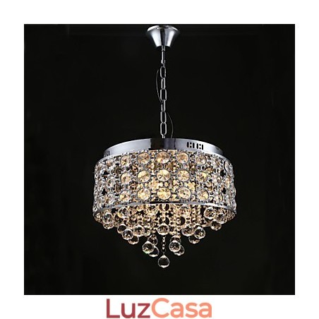 Lustre de cristal transparente K9 com 4 luzes Sunflower