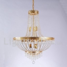 Recurso tradicional clássico galvanizado para lustre de metal estilo mini cristal com 9 lâmpadas