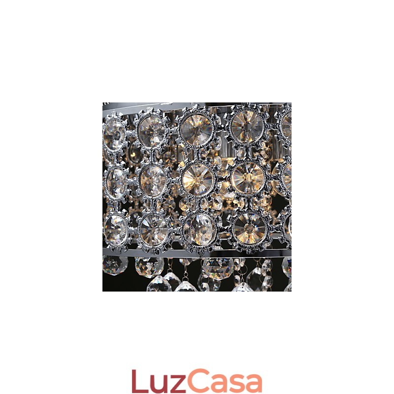 Lustre de cristal transparente K9 com 4 luzes Sunflower