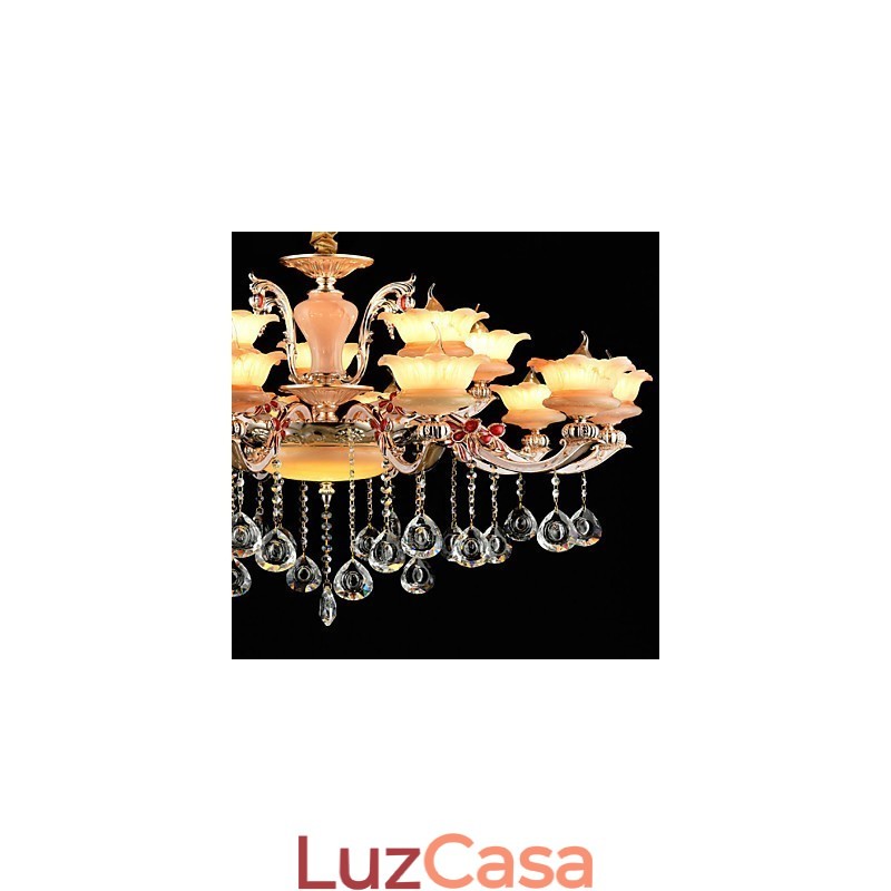 Luminária pendente de liga de zinco com recurso para cristal estilo mini metal interno lojas 15 lâmpadas
