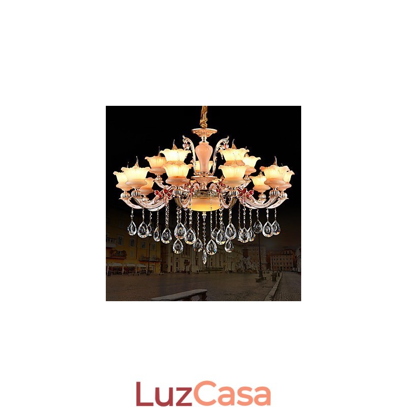 Luminária pendente de liga de zinco com recurso para cristal estilo mini metal interno lojas 15 lâmpadas