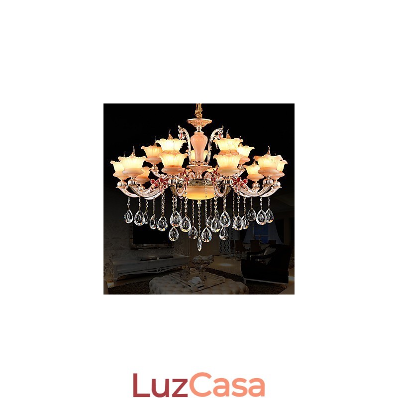 Luminária pendente de liga de zinco com recurso para cristal estilo mini metal interno lojas 15 lâmpadas